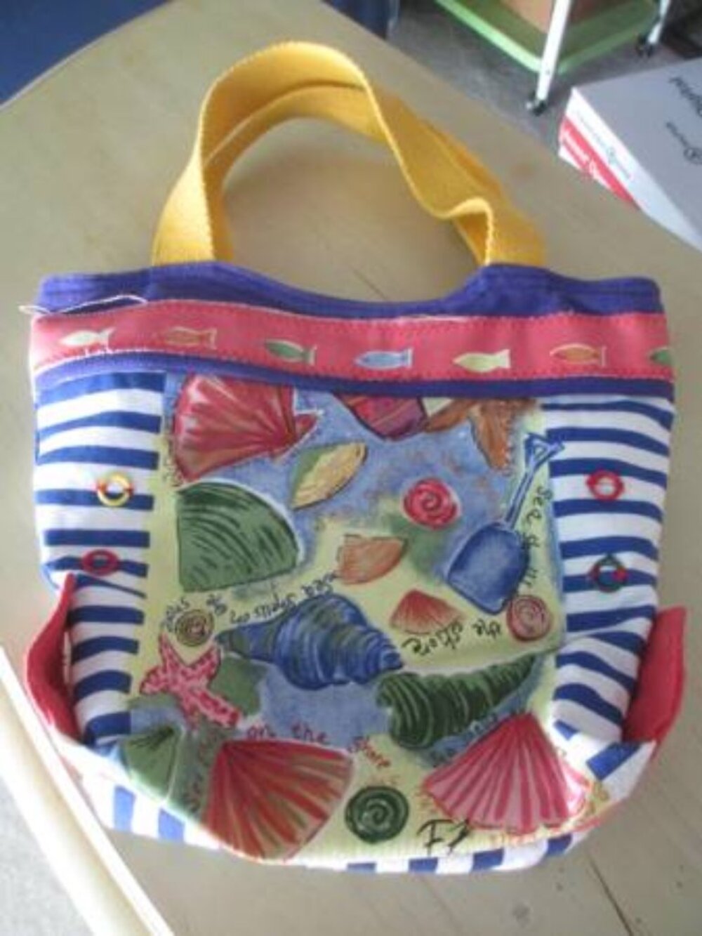 Farida Zaman Colorful Sea Shells on the Shore Purse/Handbag